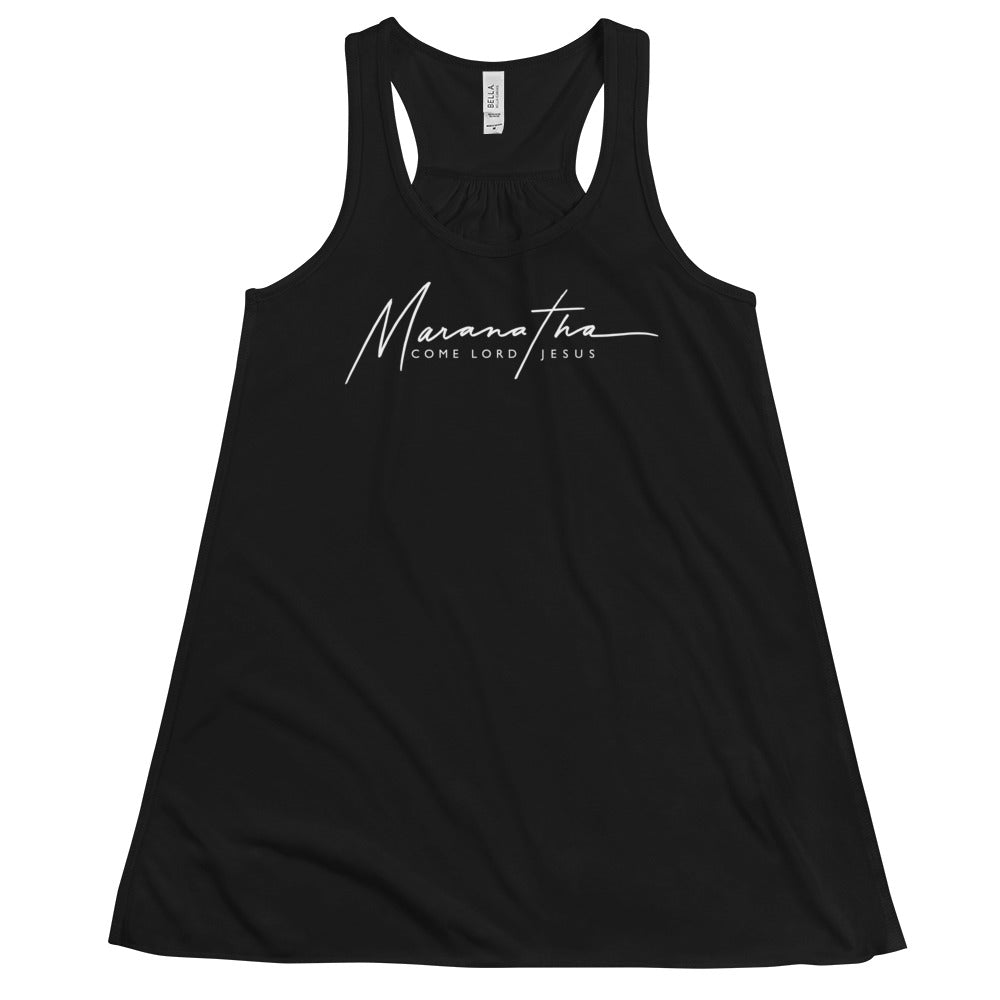 TANK TOP: Maranatha - Come Lord Jesus (Flowy White print)