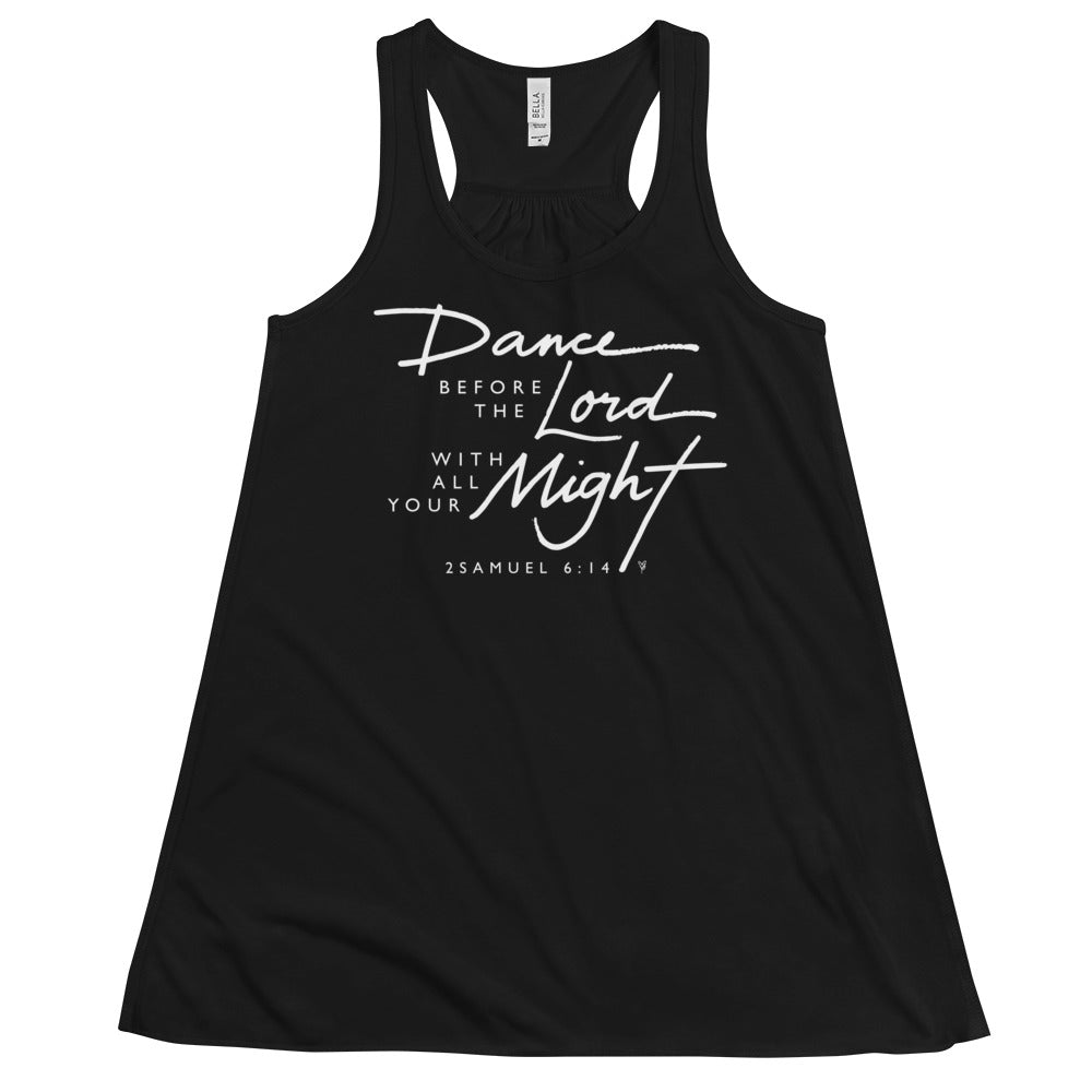 TANK TOP: Dance Before the Lord (Flowy - White print)
